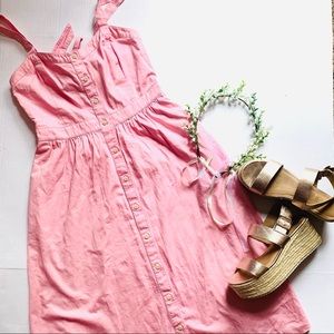 Madewell Pink Fleur Bow Back Dress